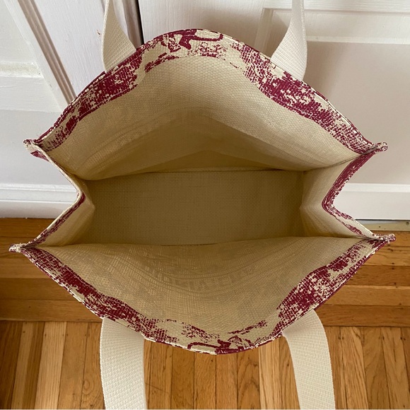 Brand New Christian Dior Red Dioriviera Print Paper Straw Tote Bag XL size - Picture 11 of 14